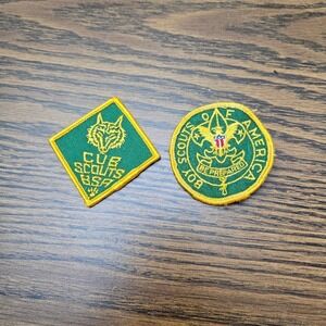 Vintage‎ Cub Scouts BSA Boy Scouts of America Patches Lot of 2 Green